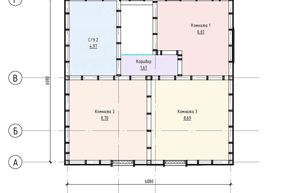 Планировка проекта дома «Аршан» — 70 м² — лист 2