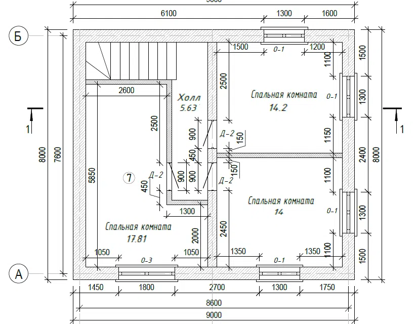 Планировка проекта дома «Байкал BK-2» — 102.48 м² — лист 2