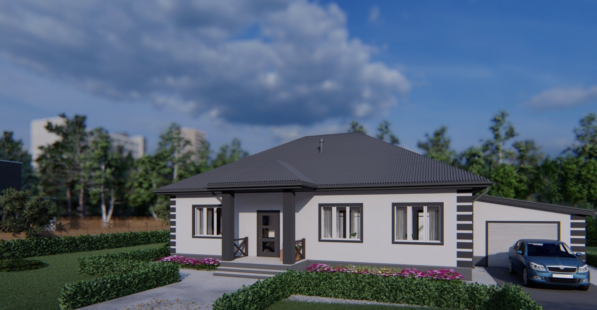 Дом 151 м² с гаражом