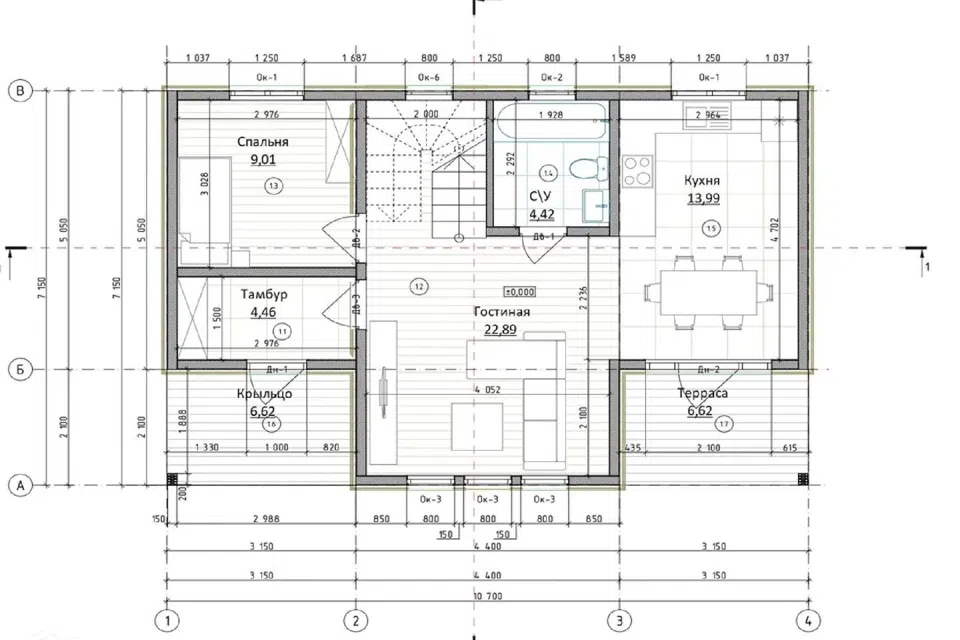 Планировка проекта дома «Роза» — 117 м² — лист 2