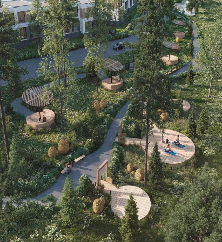 Планировка дуплекса 159,87 м² в посёлке «Крона»