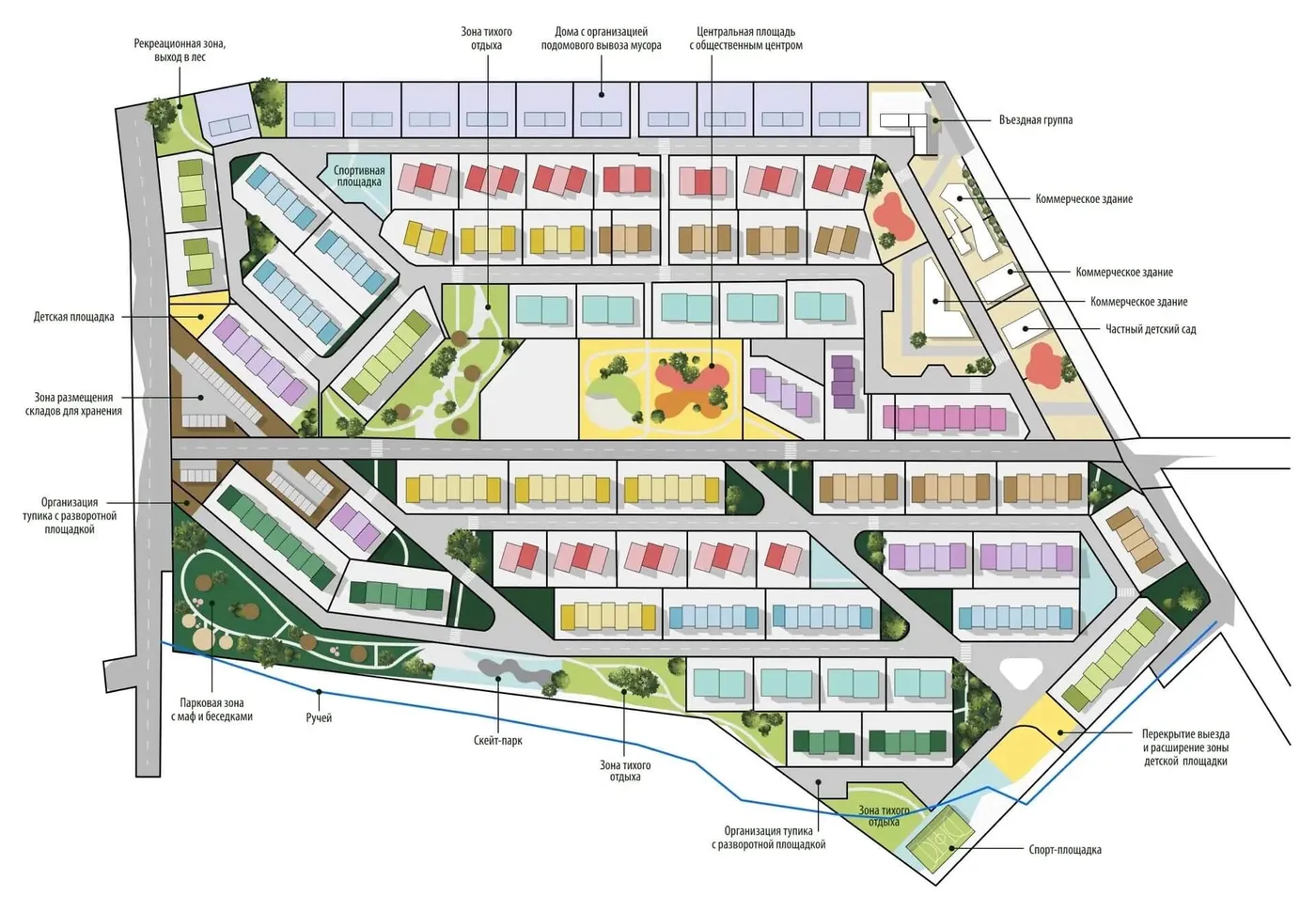 Планировка таунхауса 81,72 м² в посёлке «Крона»