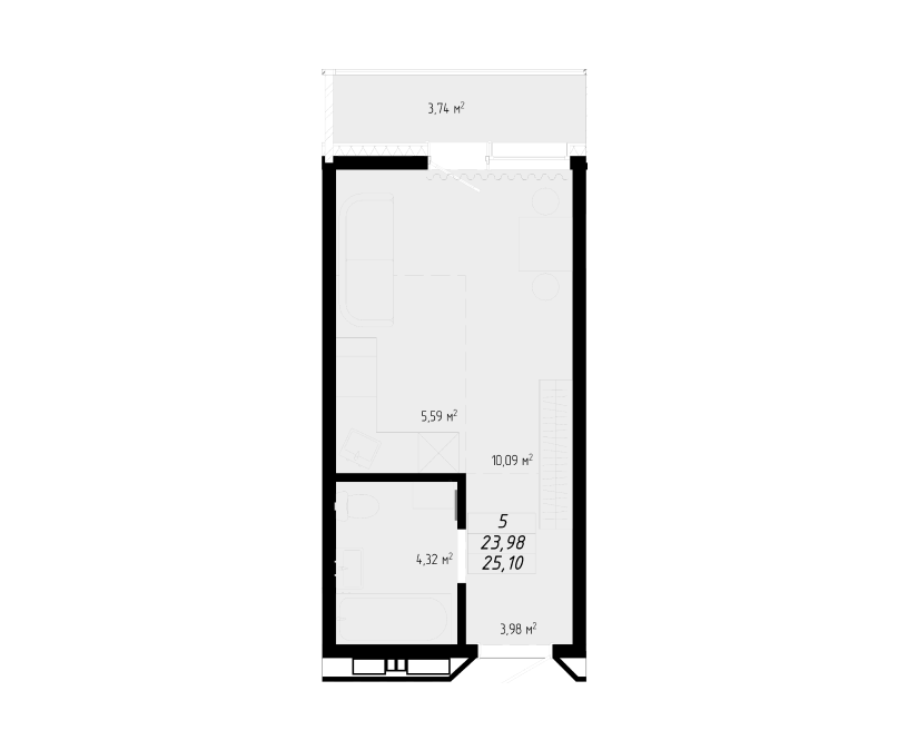 ЖК «Кино» — компактная планировка 25,10 м²