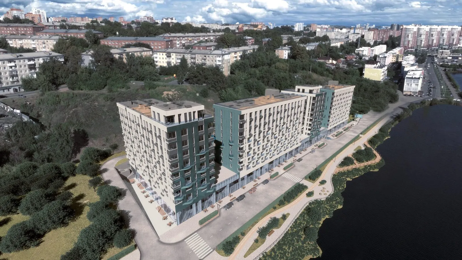 ЖК Riverang — рендер двора